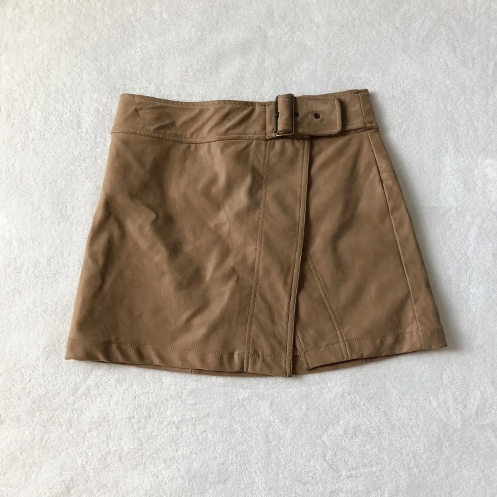Free People Tan Suede Mini Skirt